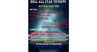 All Star Tryouts-  Sat May 17th and Sun May 18th.